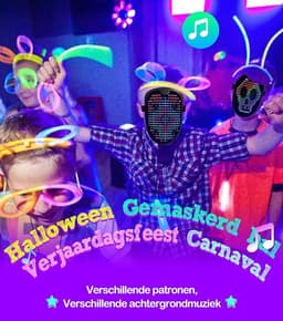 wsl Led masker met gebaar detectie,led light up masker voor gemaskerd feest dj kostuum cosplay halloween party maskerade,led transformerend masker voor volwassenen en kinderen — thumbnail 3