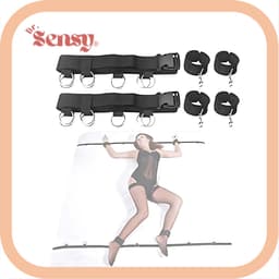 Dr. Sensy BDSM Bed restraints - Zwart - 4 boeien + matras banden - Bedboeien - Verstelbare Riemen en Boeien - Voor koppels - SM - Fetish — thumbnail 2