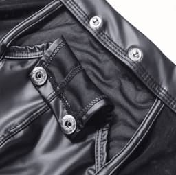 LekkerStout PU Boxershort Met lange Pijpen - Open Kruis - Zwart - Sexy Herenondergoed | XL | ( LS067 ) — thumbnail 6