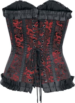 Burleska Lily Hook Red Dragon Dames Corsage - zwart/rood - L — thumbnail 5
