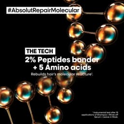 L’Oréal Professionnel Absolut Repair Molecular Rinse-Off Masker – Herstellende en versterkende werking - Voor zeer beschadigd haar - 250ml — thumbnail 2