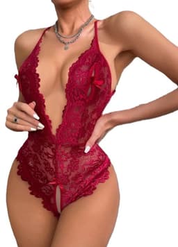 Erotische Lingerie I Sexy Lingerie Set I Sexy Kanten Body I Erotische Body I Open Kruis I Maat S — thumbnail 1