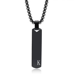 Nivard Ketting - Heren - Staal - Nep zilver - Met Hanger - Zwart - K — thumbnail 1