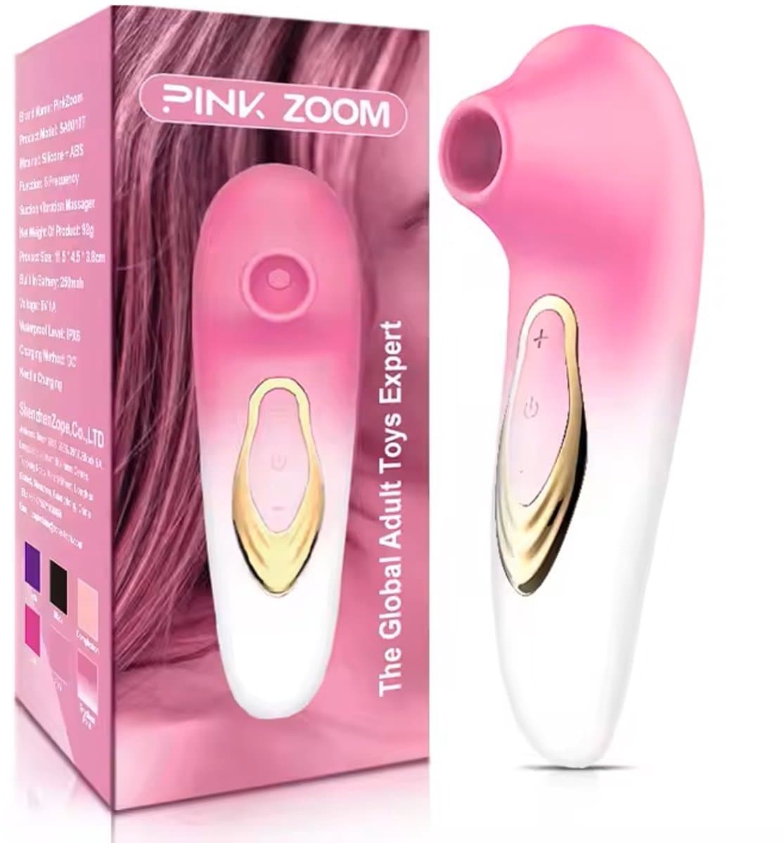 Air Pulse & Trilling Vibrator met 7 Standen – USB Oplaadbaar – Waterdicht – wit-roze of oranje — afbeelding 1