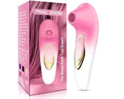 Air Pulse & Trilling Vibrator met 7 Standen – USB Oplaadbaar – Waterdicht – wit-roze of oranje