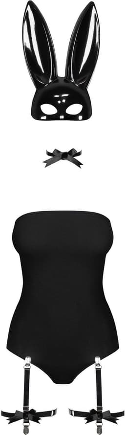 Obsessive Bunny kostuum- Erotische Rollenspel Kleding - Maat L/XL - Zwart — thumbnail 3