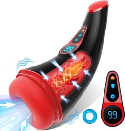 LoveVlijt - Blowjob Simulator met App - Handjob Simulator - 9 Zuig en 9 Vibratiestanden - Met Verwarmingsfunctie - Zuigfunctie - Met Digitaal Display - Pocket Pussy - Seksspeeltje voor Mannen - Masturbator voor Man - Oplaadbaar - Inclusief Cockring — thumbnail 1