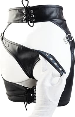 BamBella® - BDSM rok - Maat S M L - Shiny Wetlook - Sexy Erotische rokje Super shine metallic Lame Glans Zwart — thumbnail 3