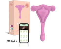 Draadloze slip en string vibrator - 10 vibratie standen - Geluidsdicht - Clitoris, G-spot en prostaat stimulatie - Bluetooth - App bestuurbaar - Vagina vorm - One size - Telefoon - Vibrerende toys - Kleding