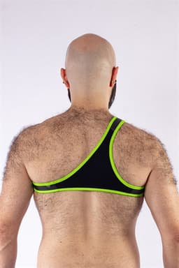 Mister b neoprene triangle harness black neon green — thumbnail 2