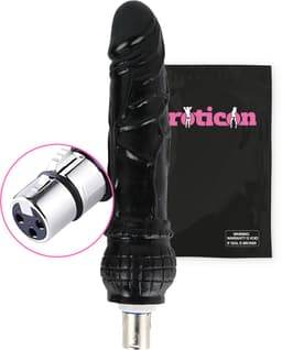 Eroticon Dildo - Zwart - Voor Vagina & Anus - 20 CM inbreng - Opzetstuk voor Sexmachine - Accessoire - 3XLR opzetstuk — thumbnail 1