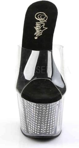 Pleaser - ADORE-701SRS Muiltjes - Paaldans schoenen - 40 Shoes - Zilverkleurig/Transparant — thumbnail 2