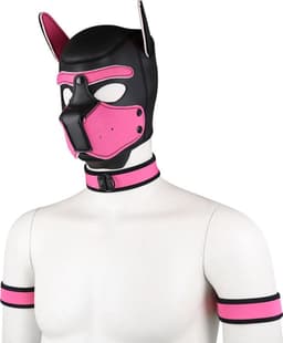 Banoch - Lindo Perrito Rosa Neoprene - honden masker puppy play roze neopreen — thumbnail 2