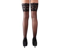 Cottelli Collection ‚Äì Zelf Dragende Kousen met Kanten Rand voor Sexy Look ‚Äì Maat XL ‚Äì Zwart