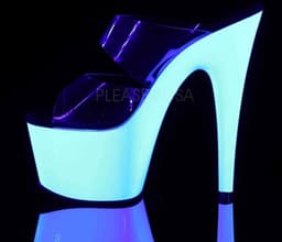 Pleaser - ADORE-702UV Muiltjes - Paaldans schoenen - 39 Shoes - Transparant/Wit — thumbnail 3