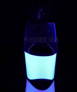 Pleaser - ADORE-701UV Muiltjes - Paaldans schoenen - 42 Shoes - Transparant/Zwart — thumbnail 2