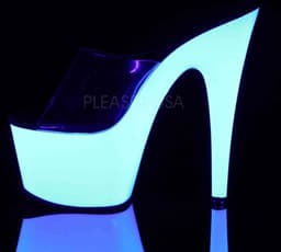 Pleaser - ADORE-701UV Muiltjes - Paaldans schoenen - 42 Shoes - Transparant/Zwart — thumbnail 3