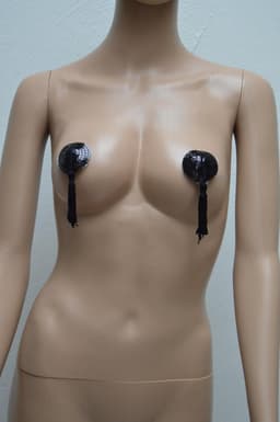 Zwarte Hartvormige Tepelstickers Tepel PlakkerTepelkwastjes Nipple Sticker — thumbnail 2