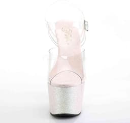 Pleaser - ADORE-708HMG Sandaal met enkelband, Paaldans schoenen - Paaldans schoenen - 36 Shoes - Roze/Transparant — thumbnail 2