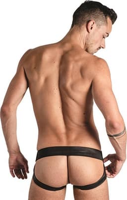 Mister b leather powerjock black striped m — thumbnail 3