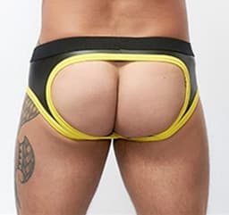Mister b neoprene jock brief black yellow xs — thumbnail 2