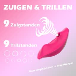 Clitoris stimulator - Luchtdruk en Vibratie - Vibrator met afstandsbediening - Makkelijke app - Slip Vibrator — thumbnail 10