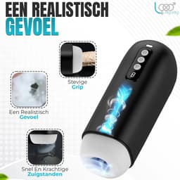 Lovemytoy® 360° deepthroat plezier en orgasme Automatische masturbator met 8 trillingsfrequenties - 8 zuigsnelheden - Vibrator voor mannen - Sex Toys voor Mannen black - Gawk Penis Stimulator — thumbnail 6