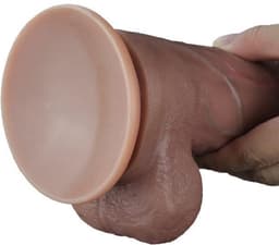 Lovetoy - Realistische XXL Dildo Met Zuignap 26.5 x 4.8 cm - Donkere Huidskleur — thumbnail 10