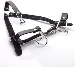 Bondage Mond- en Neusgag - Verstelbare Leren Bandjes - BDSM - Gag - Uitrekken — thumbnail 4