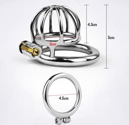 DOWO® - Mini Locker - Kuisheidskooi - Chastity cage - Peniskooi - Hemisferisch - Staal - 45 mm — thumbnail 6