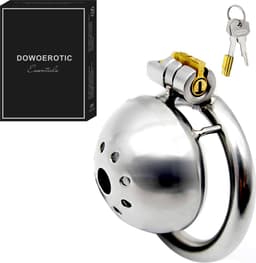 DOWO® - Mini Locker - Kuisheidskooi- Chastity cage - Peniskooi - Hemisferisch - Staal - 45 mm — thumbnail 1