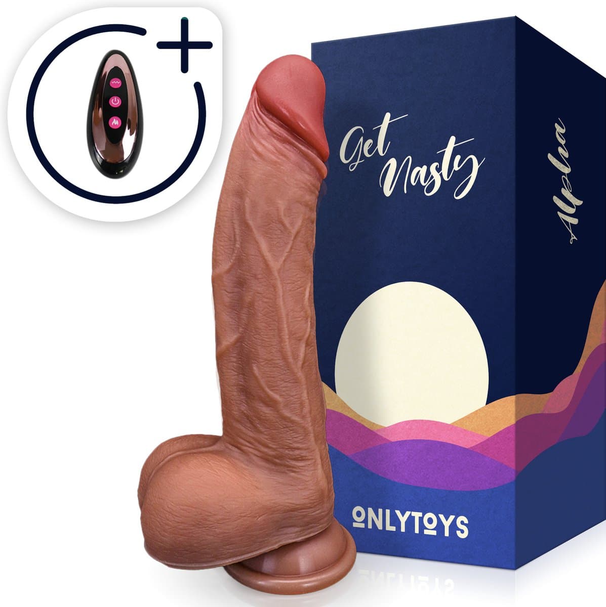ONLYTOYS® Alpha - Premium 3 In 1 Stotende Dildo Met Zuignap - Vibrator Realistisch Met Afstandsbediening & Warmtefunctie - Vibrators Voor Koppels & Vrouwen — afbeelding 1