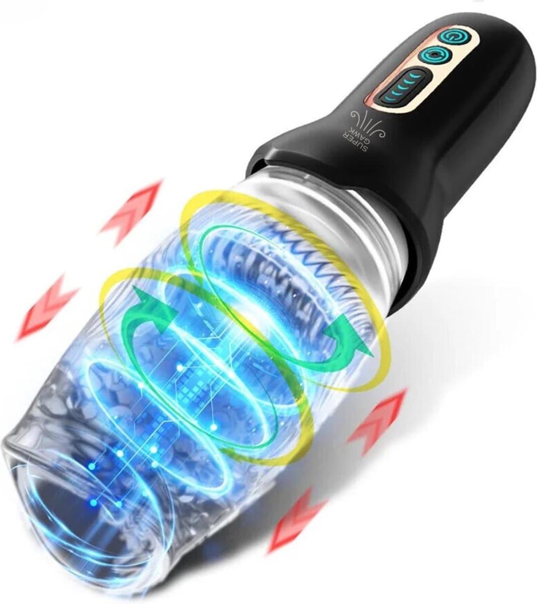 SBY Gawk Gawk 4000 - Automatische Blowjob Simulator - Vibrerende Masturbator Voor Mannen - Elektrisch - Oplaadbaar - Waterdicht - Sex Toys - Penis Stimulator - Kunstvagina - Penis vibrator - eikel — afbeelding 1