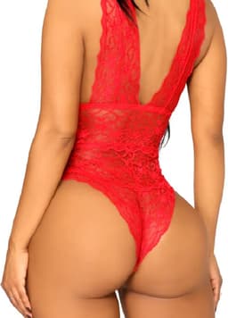 Erotische Body I Lingerie Body Kostuum I Sexy Erotisch Ondergoed I Rood — thumbnail 4