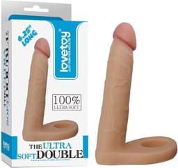 Lovetoy - The Ultra Soft Dude - Dildo met Cockring - Dubbele Penetratie - 16 cm — thumbnail 1