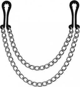 Rimba Bondage Play - Tepelklemmen - Plastic Getand - Met dubbele Ketting — thumbnail 5