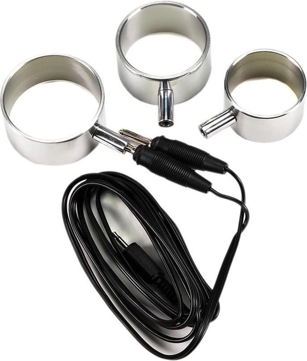 Rimba Electro Sex - Aluminium Cock Ringen Set uni-polair - 3 Stuks — afbeelding 1