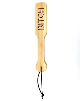 Rimba Bondage Play - Houten Spanking Paddle met Tekst 'Bitch' — thumbnail 2