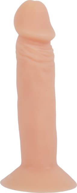 Banoch | rechte beige siliconen dildo met zuignap | small | 17 cm lang | Ø 3.2 cm — thumbnail 6
