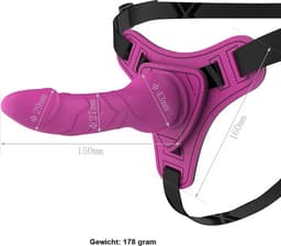 TipsToys® Strap On Voorbind Dildo – Verstelbaar Harnas met Dildo – Strap On Seksspeeltje voor Vrouwen & Koppels – Roze — thumbnail 5