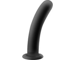 Banoch | Dildo Curvzz Black Medium | zwart siliconen | zuignap | Ø 3,3 cm | 17 cm