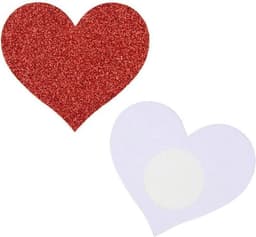 Rode glitter hart tepel stickers - erotische tepelstickers — thumbnail 3