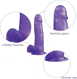 Jelly Studs Crystal Dildo 20 x 4.5 cm - paars — thumbnail 3