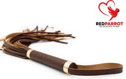 De Originele Lederen Seks Zweep - BDSM - 60CM - Bruin - Flogger - PU Leder — thumbnail 5