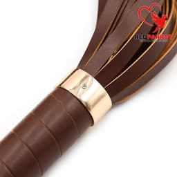 De Originele Lederen Seks Zweep - BDSM - 60CM - Bruin - Flogger - PU Leder — thumbnail 4