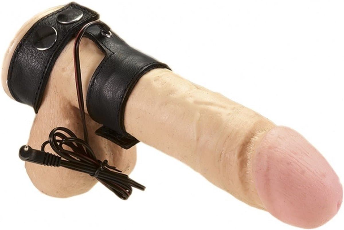 ElectroPlay elektronische leren penisband — afbeelding 1