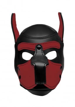 Neoprene Puppy Hood - Black and Red — thumbnail 15