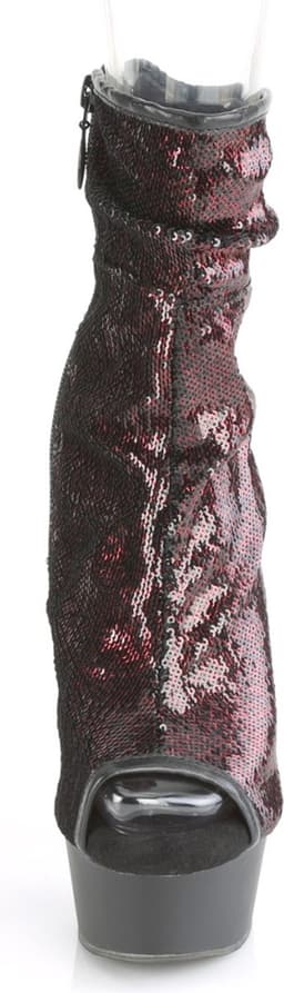 Pleaser - DELIGHT-1008SQ Plateau Laarzen - US 6 - 36 Shoes - Zwart/Paars — thumbnail 2