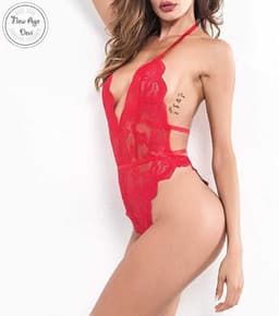 Bodystocking - Sexy lingerie - Bodysuit - Sexy body - Rood - Lace - Kant - Lingerie — thumbnail 3