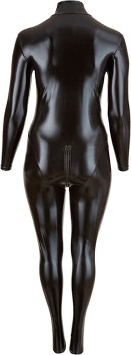 Cottelli Plus Size – Sexy Catsuit met Lange Rits voor Onweerstaanbare Uitstraling en Strakke Rondingen – Maat 2XL - Zwart — thumbnail 4